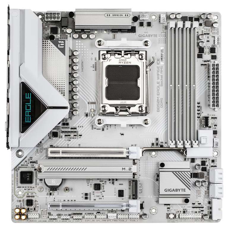 Carte Mère GIGABYTE B850M Eagle WIFI6E Ice – Pour AMD Ryzen 9000/8000/7000, DDR5 8200 MHz, PCIe 5.0, Wi-Fi 6E