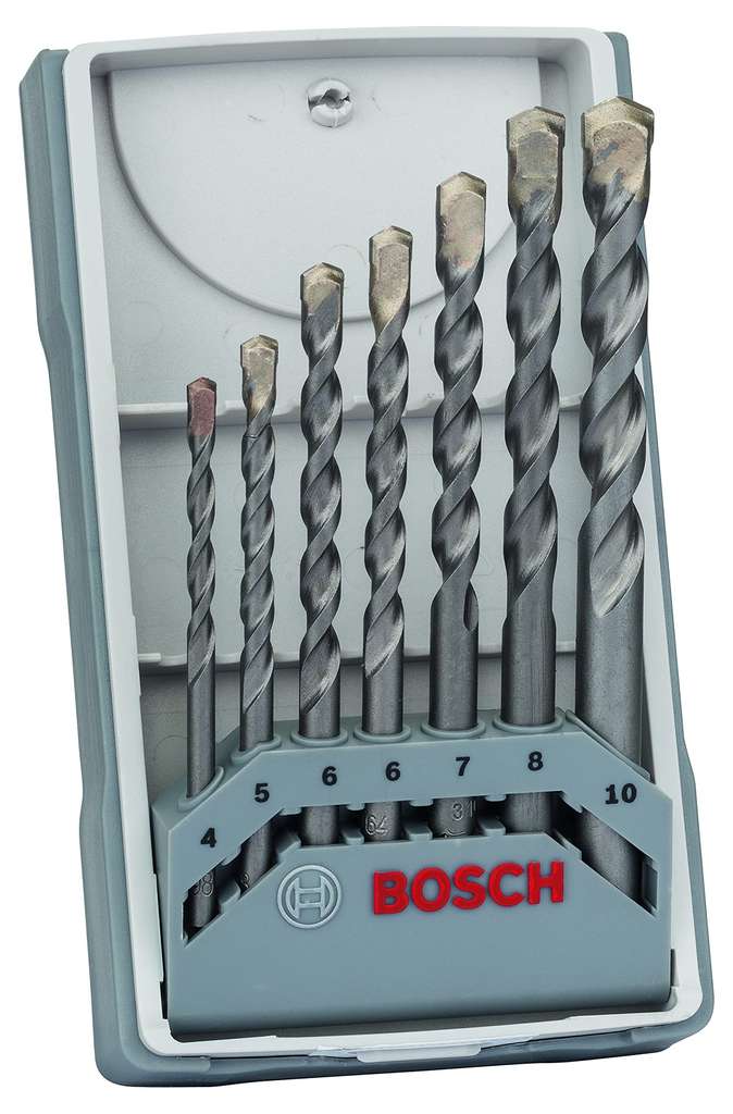 Jeu de forets à béton Bosch Professional CYL-3 - 7 pièces, pour béton, Ø  4/5/6/6/7/8/10 mm, accessoires perceuse à percussion –