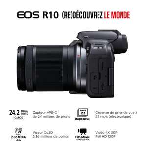 Appareil Photo Hybride Canon EOS R10 + Objectif RF-S 18-150mm (via coupon)