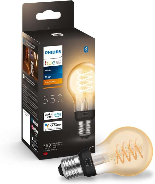 Pack Assistant Vocal Google Nest Hub 2 - Blanc + ampoule intelligente Philips Hue A60 E27