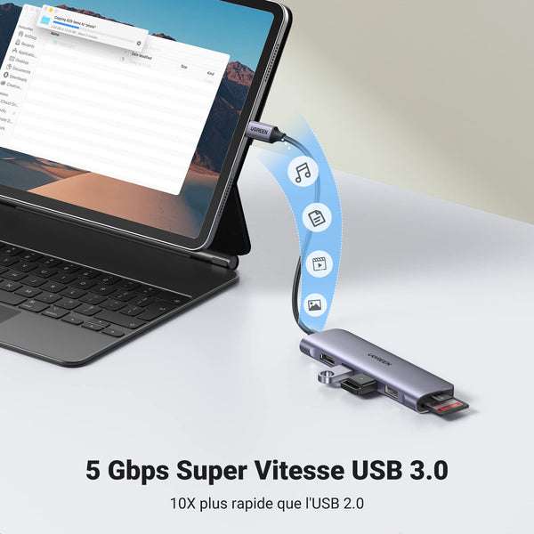 PORTENTUM Adaptateur USB C vers USB 3.0 (3.1) Vitesse 10Gb OTG Corps  Premium Zinc avec Haute Résistance à la Chaleur –