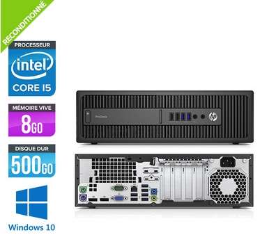 PC de bureau HP ProDesk 600 G2 SFF + Clavier + Souris - Core i5-6500, 8Go de RAM, HDD de 500Go, Windows 10 Pro (Reconditionné)