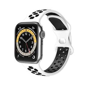 Bracelet compatible pour Apple Watch 38/40/41mm - Blanc/Noir