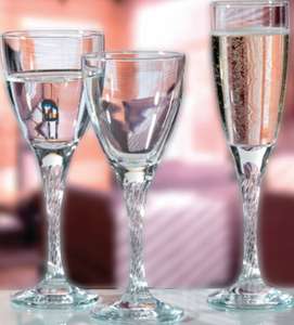 Service Verre à Pied 18 Pièces Pasabahce - 6 verre à eau / 6 à vin / 6 à champagne