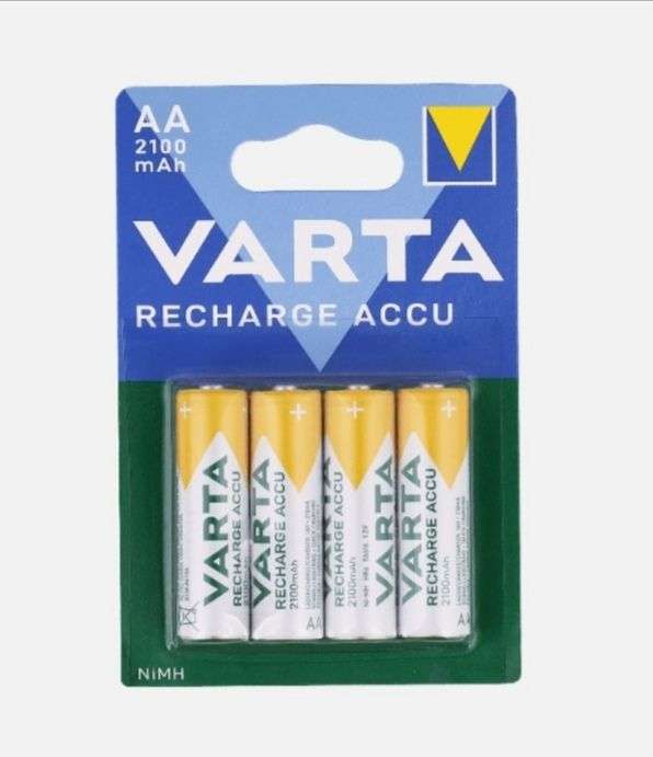 Lot de 4 piles rechargeables AA Varta