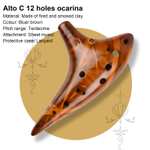 Ocarina Glovios Alto C - 12 trous, céramique naturelle, avec sac de protection, sangle de cou (vendeur tiers)