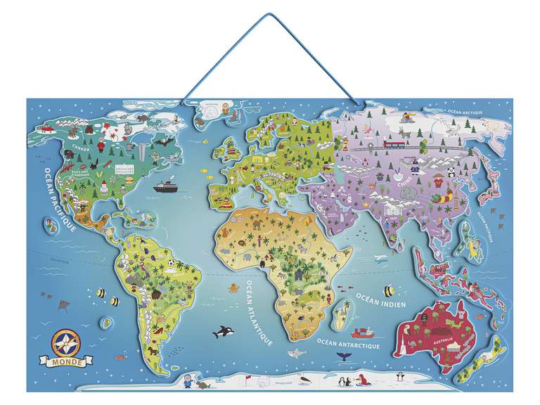 Carte du monde ou d'Europe magnétique Playtive