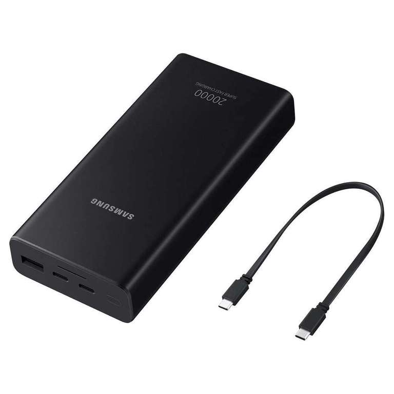 Batterie externe Samsung EB-P5300 (20000 mAh, 25W, 2x USB-C + 1x USB-A) + Chargeur à induction Samsung EP-P2400 15W (Via ODR de 40€)