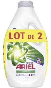 Lot de 2 bidons de lessive Ariel - 2x1,25L - Différentes variétés (via 11,94€ sur carte fidélité)
