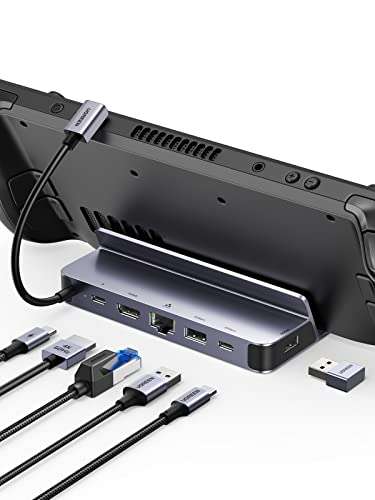 Station d'accueil Ugreen pour Steam Deck - 6 en 1 : 1 HDMI@60Hz, 1 RJ45, 1 USB C charge rapide 100W, 1 USB C et 2 USB A data (Vendeur tiers)
