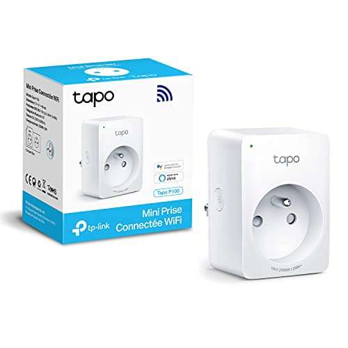 Prise connectée TP-Link Tapo P100 - WiFi, compatible avec Alexa et Google Home, 10A Type E