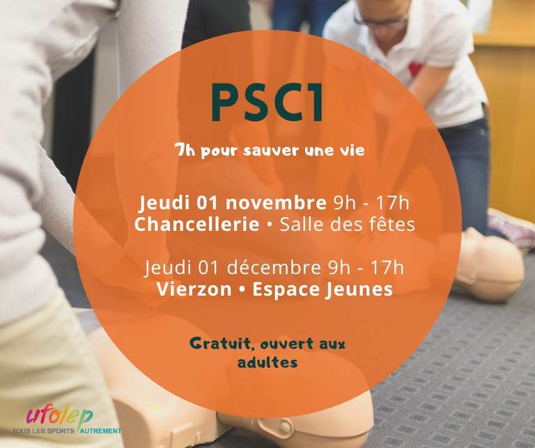 Formation gratuite à la Prévention et Secours Civiques de niveau 1 (PSC1) - Bourges, Vierzon (18)