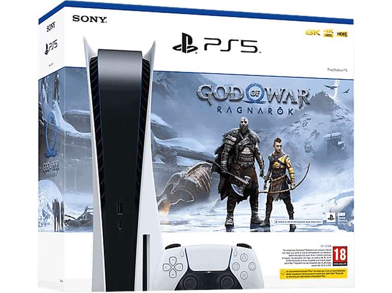 Pack Console Sony PS5 Standard + God of War Ragnarok (Frontaliers Belgique)