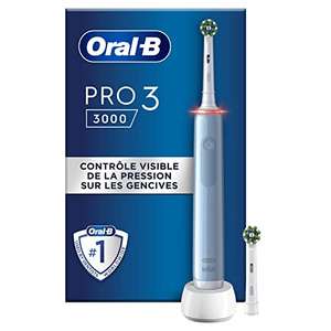 Brosse à dents électrique Oral-B Pro 3 3000 - 2 Brossettes, Bleu