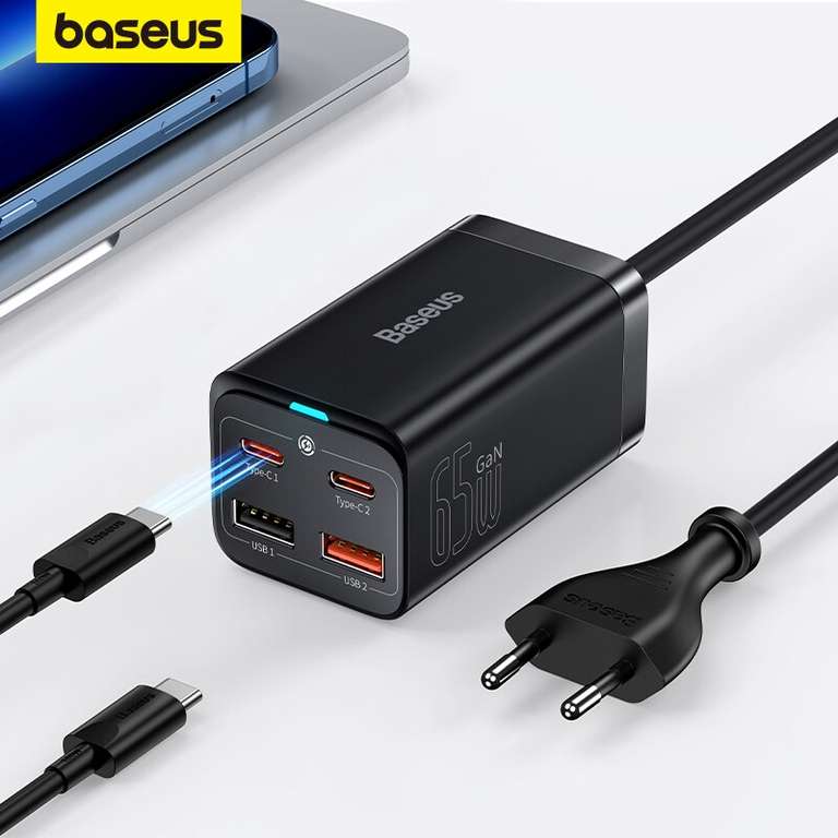Chargeur secteur Gan Baseus 65W (Modèle CCDK65E) + Cable USB C 100W