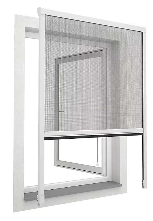 Store moustiquaire enroulable pour fenêtre en PVC - 125 x 150 cm