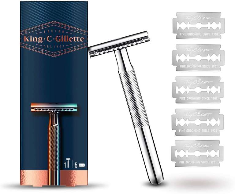 Pack rasoir de sûreté King C. Gillette + 5 lames de rechange