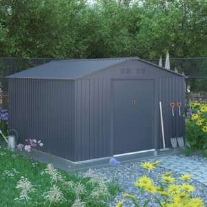 Abri jardin métal aspect bois 10,46 m2 Yardmaster + kit d'ancrage