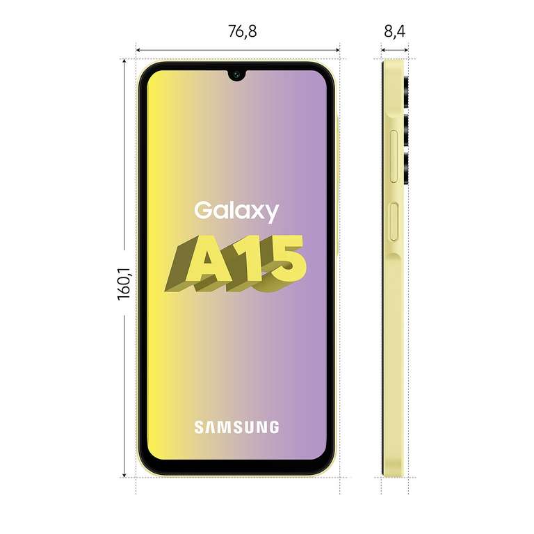Smartphone Samsung SM-A155F Galaxy A15 Dual SIM 4Go RAM 128Go Yellow EU (vendeur tiers)