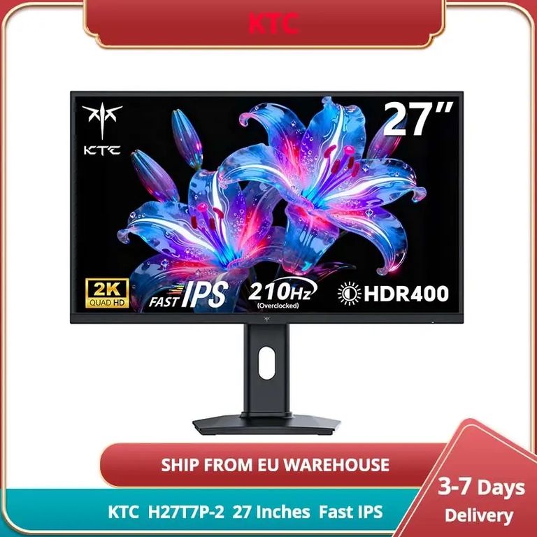 Ecran PC 27" KTC H27T7P-2 - Fast IPS, 2560×1440, QHD, 200Hz Overdrive jusqu'à 210Hz, ELED, HDR400, FreeSync et G-Sync