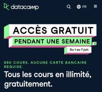 Accès gratuit à la plateforme d'apprentissage DataCamp - Du 1er au 7 Juin 2026 (datacamp.com)