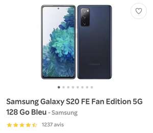 Smartphone 6.5" Samsung Galaxy S20 FE Fan Edition 5G - 6 Go RAM, 128 Go, Bleu