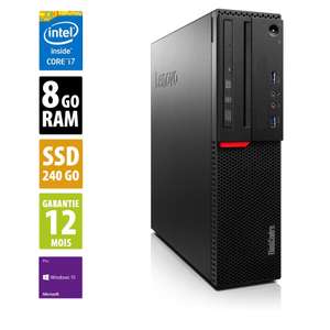 PC de bureau Lenovo ThinkCentre M800 SFF - i7-6700, 8 Go de RAM, 240 Go de SSD, Win10 Pro (Reconditionné - Grade B)