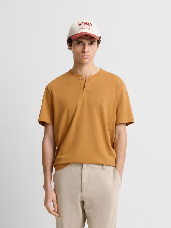 T-shirt Devred col tunisien en coton - 3 coloris, du S au XXL — Devred