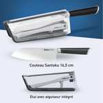 Couteau de cuisine Santoku Tefal Ever Sharp K2579024 - 16,5 cm, avec aiguisage intégré