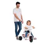 Tricycle Be Fun Rose Smoby - dès 15 Mois, Canne Parentale Réglable et Amovible