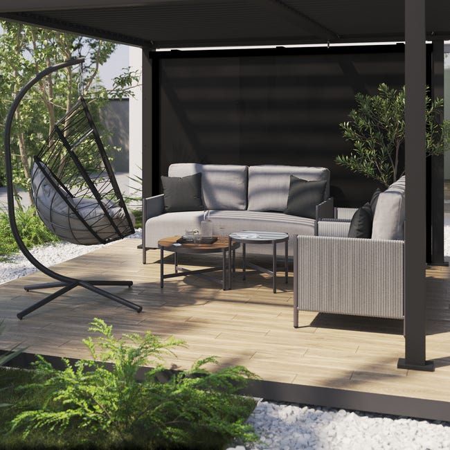 Store latéral pour pergola Naterial Clima - 290 x 210 cm, aluminium, gris anthracite ou blanc — Leroy Merlin
