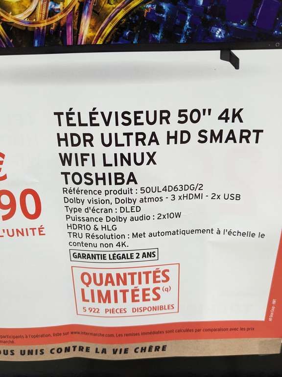 TV DLED 50" Toshiba 50UL4D63DG/2 - 4K UHD, Smart TV, HDR