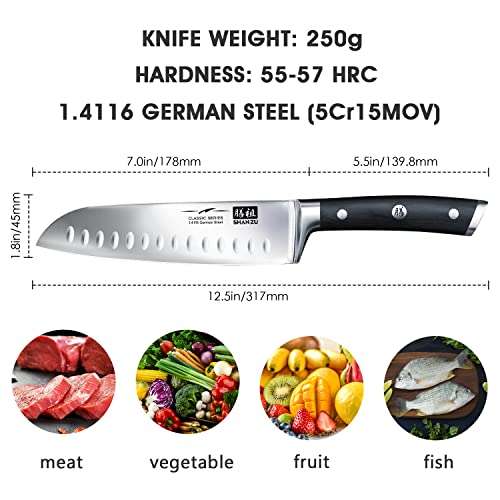 Couteau Santoku Shan Zu - 18cm
