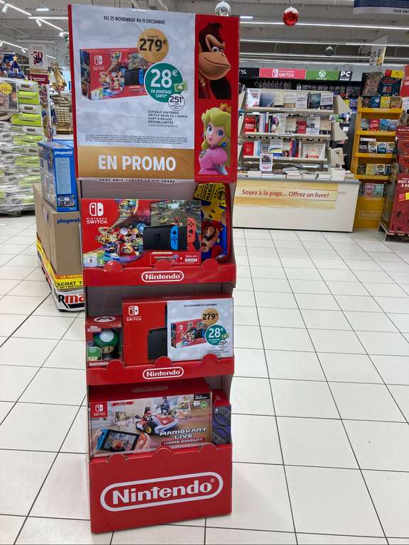 Console Nintendo Switch V2 + Mario Kart 8 Deluxe + 3 mois d'abonnement au Switch Online (via 28€ sur la carte de fidélité) - Mellac (29)