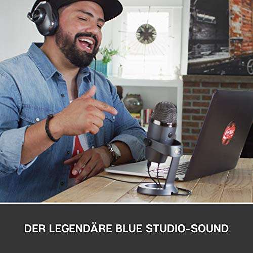 Microphone Blue Yeti Nano USB - Pour l'enregistrement et le streaming sur PC et Mac, support réglable, plug and play, Gris