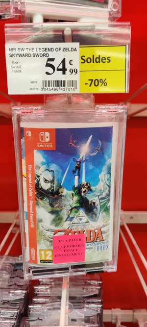Sélection de jeux Nintendo Switch en promotion - Ex : The Legend of Zelda : Skyward Sword HD - Auchan Cesson Boissénart (77)