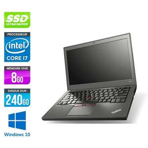 PC Portable 12.5" Lenovo Thinkpad X250 - Full HD tactile, Intel i7-5600U, 8 Go RAM, 240 Go SSD, Windows 10 (reconditionné)