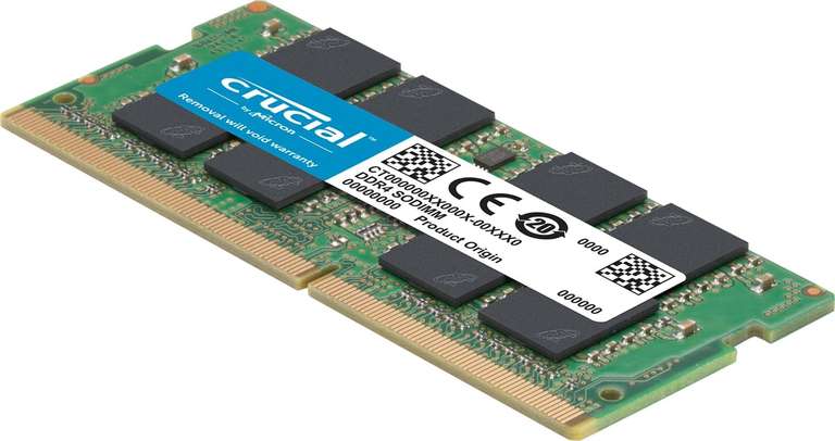 Barrette mémoire RAM DDR4 SO-DIMM Crucial (CT32G4SFD832A) - 32 Go, 3200 MHz, CL22