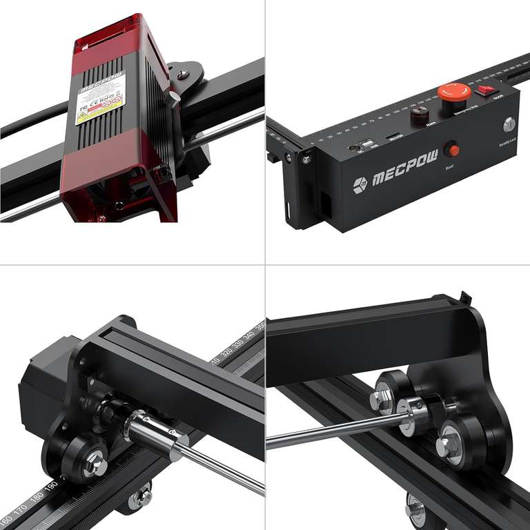 Graveur laser Mecpow X3 - 5W, Précision 0.01 mm, 10000 mm/min, Capteur gyroscope, 410 x 400 mm (Entrepôt EU)