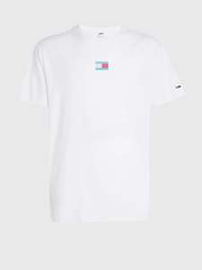 T-shirt classique en jersey Tommy Jeans - blanc et rose (Du taille XS au XXXL)