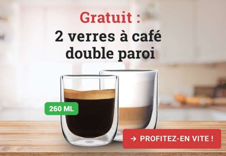 Nespresso Lot de 2 tasses à expresso en verre 60 ml : : Cuisine et  Maison