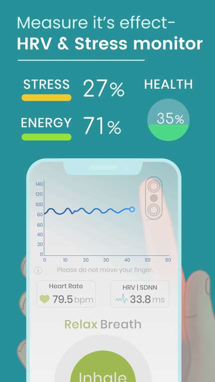 Abonnement gratuit à vie, à l’application Breathinh & HRV : MindBreath, gratuit sur iOS