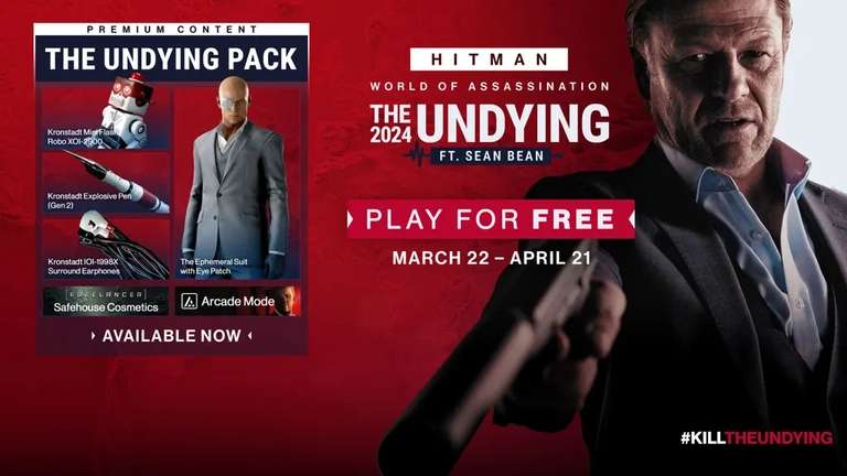 Hitman World of Assassination The Undying 2024 feat. Sean Bean Free Starter Pack jouable gratuitement sur PC, PS4/PS5 & Xbox (Dématérialisé)