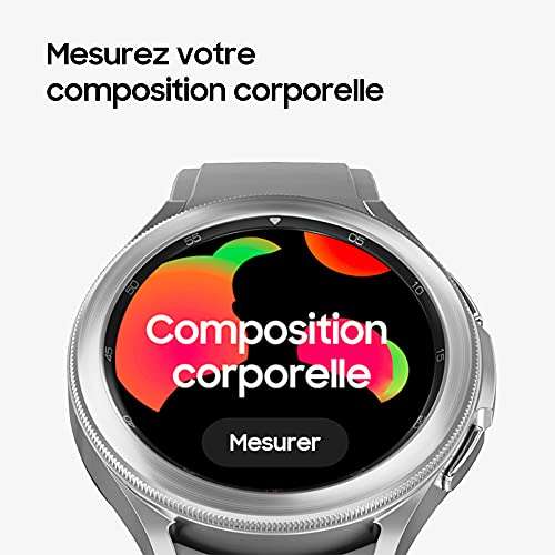 Montre connectée Samsung Galaxy Watch4 Classic 4G 42 mm, argent - lunette tournante, santé, bien-être, sport, IMC, ECG