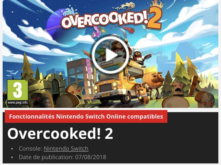 Overcooked 2 sur Nintendo Switch (Dématérialisé)
