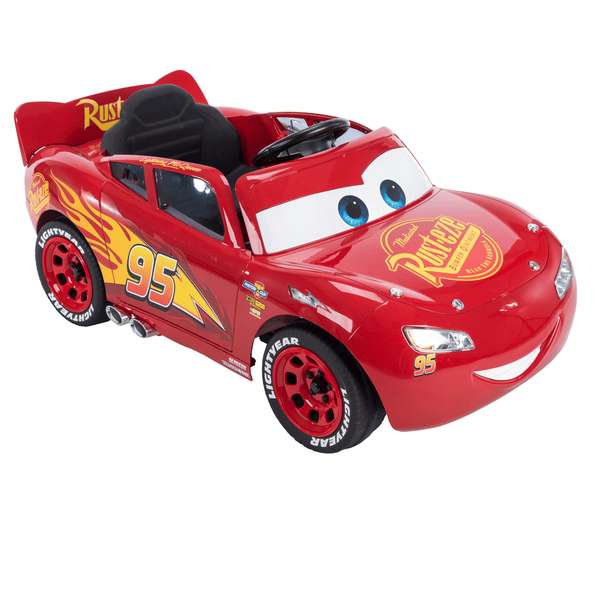 Voiture électrique Disney Cars "Flash McQueen" - Batterie 6V, Eclairs clignotants, feux fonctionnels & sons