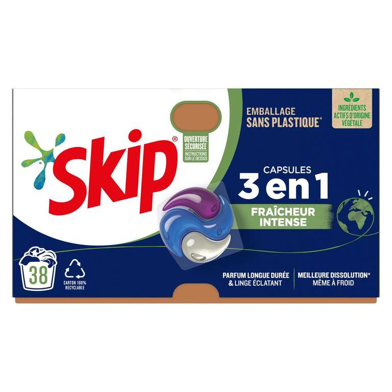 Paquet de 38 capsules de Lessive Skip 3-en-1 - Fraîcheur intense (via 15,59€ sur la carte fidélité) - Amiens (80)