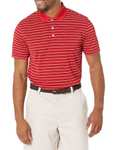 Polo De Golf À Séchage Rapide Amazon Essentials - Coupe Ajustée, Rouge Rayures Blanches, Taille XL