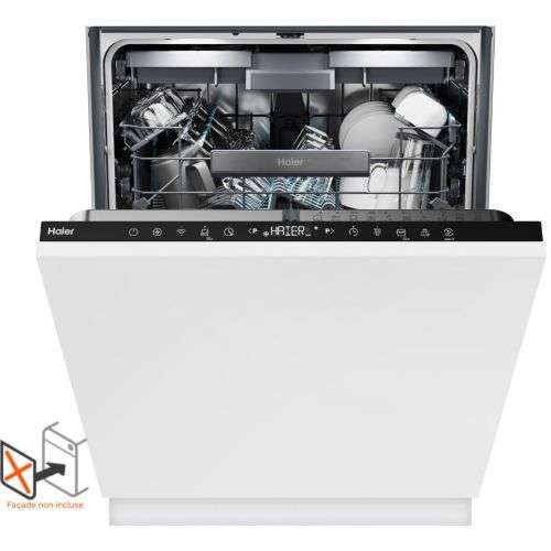 Lave vaisselle encastrable HAIER XI 6B0S3FSB - 16 couverts, 40 dB, classe énergie B (Via remise panier + ODR de 100€)