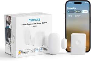 Détecteur Connecté Meross - Hub inclus, Pour Portes & Fenêtres, WiFi, Compatible Apple Home, Alexa & Google